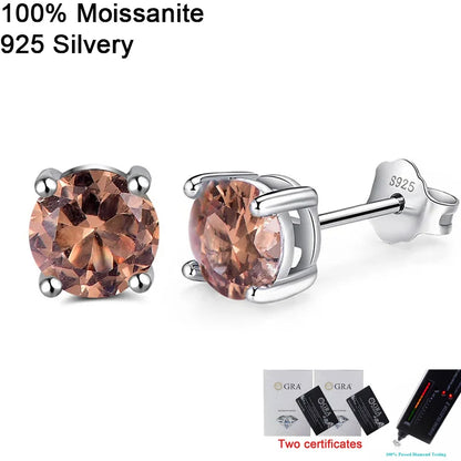Pendientes de moissanita para mujer, multi-color