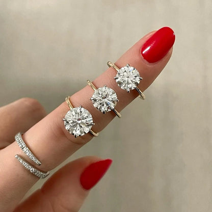 Anillo solitario de compromiso 1CT, 5CT, corte de cushion ovalado, VVS1,