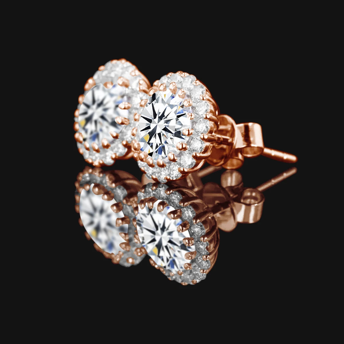 Aretes de plata con moissanita de 1.2 quilates