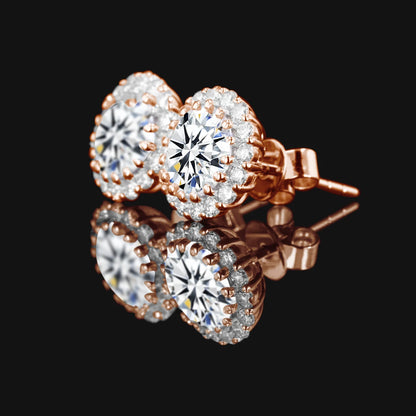 Aretes de plata con moissanita de 1.2 quilates
