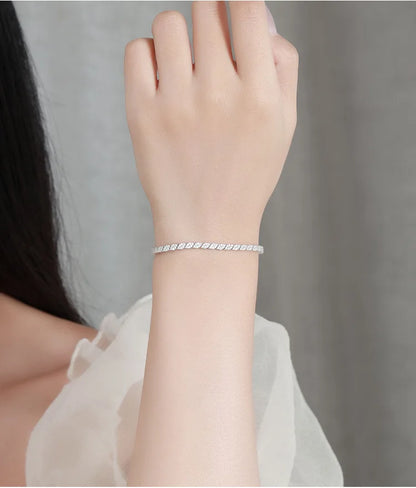 Pulsera de Platino PT950 con moissanita, para mujer