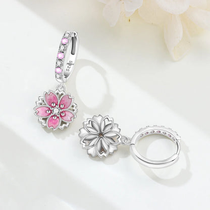 Pendientes de flor de cerezo rosa