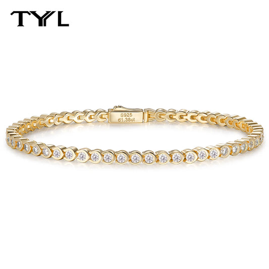 Pulsera tenis de moissanita de 1,8mm