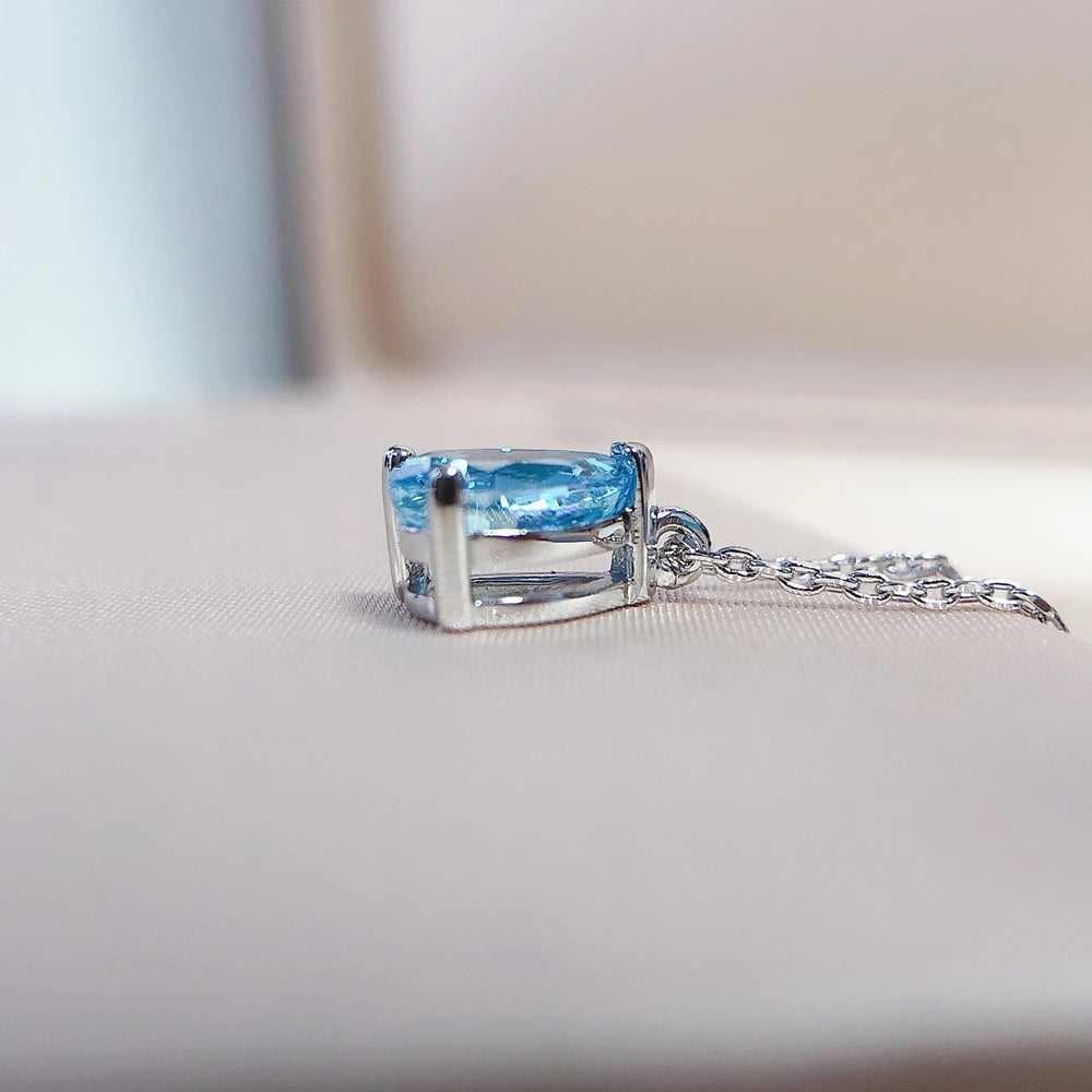 Colgante azul corte de gota