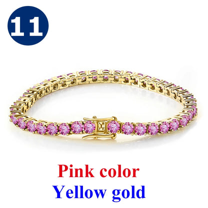 Cadena de tenis de moissanita Unisex Azul