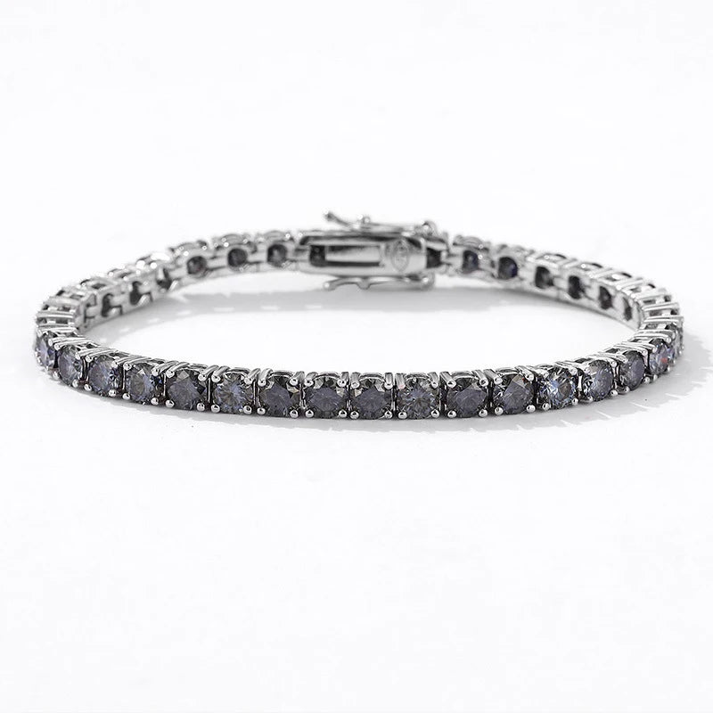 Pulsera tennis de moissanita gris