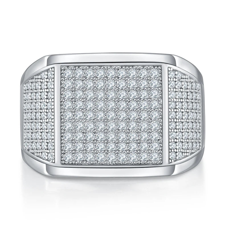 Anillo de moissanita auténtica chapado en oro blanco