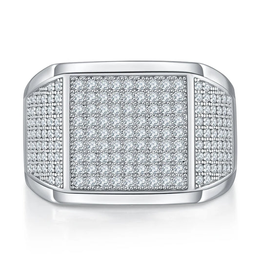 Anillo de moissanita auténtica chapado en oro blanco