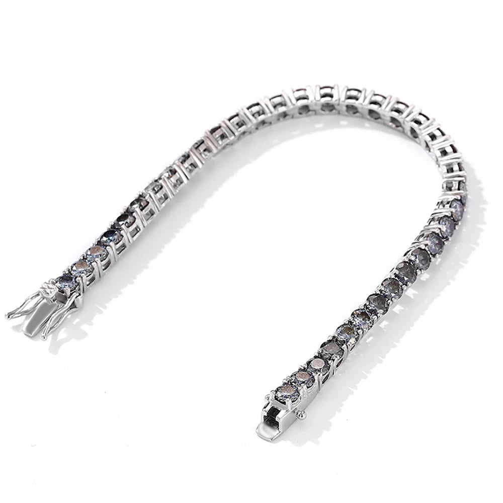 Pulsera tenis de moissanita gris