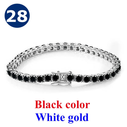 Cadena de tenis de moissanita Unisex Azul