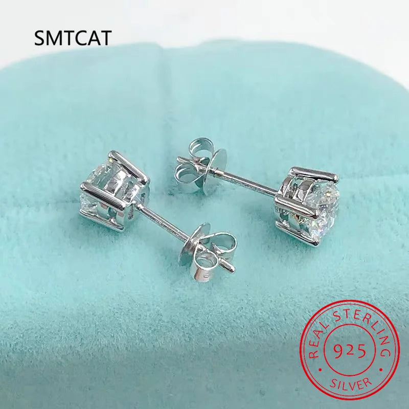 Pendientes de moissanita para mujer, 2 quilates