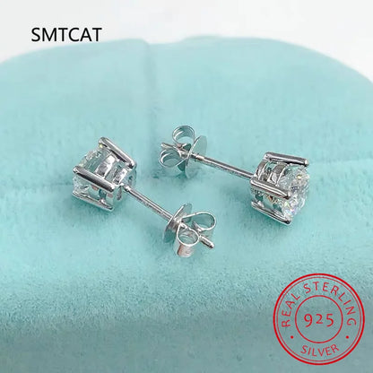 Pendientes de moissanita para mujer, 2 quilates