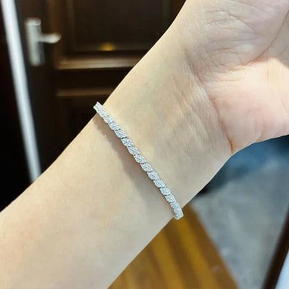 Pulsera tennis de moissanita diseño oval No.2