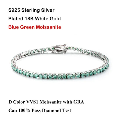 Pulsera de Moissanita Azul