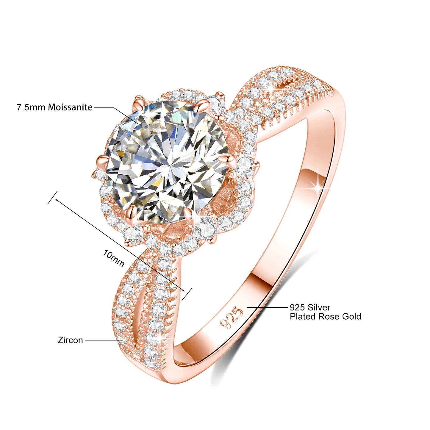 Anillo de moissanita
