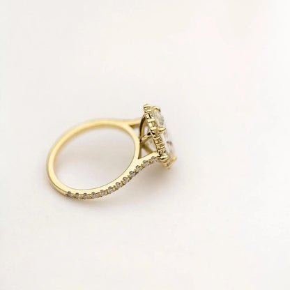 Anillos de boda de moissanita JOVOVASMILE 3,55 quilates 10x7,5mm corte Esmeralda certificado joyería de oro sólido de 14k para mujer