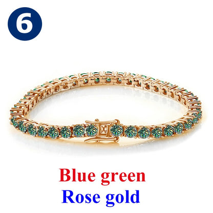 Cadena de tenis de moissanita Unisex Azul