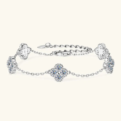Pulsera de moissanita trébol de 3mm