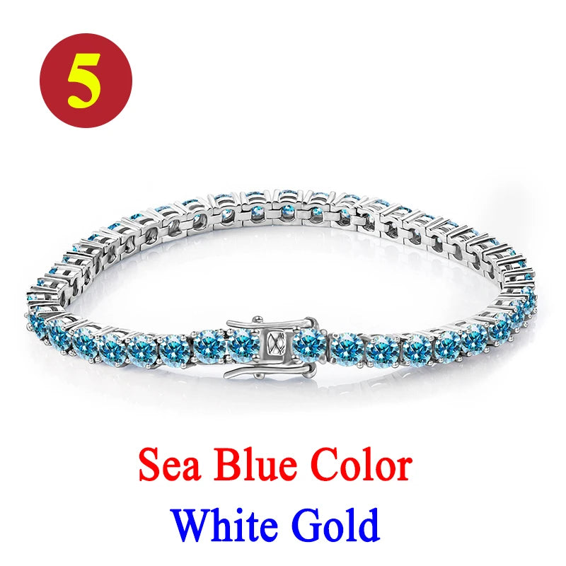 Pulsera tenis, moissanita vvs 3mm