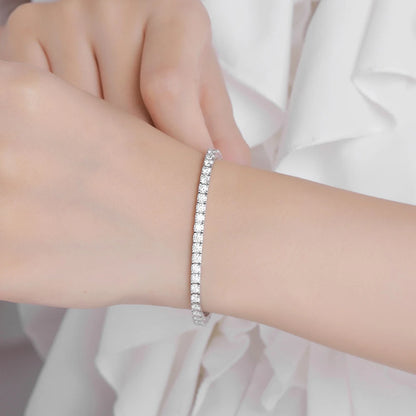 Pulsera tenis de moissanita 3/4mm, broche personalizable