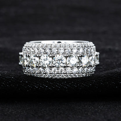 Anillo de diamantes ice out de moissanita, 8.46 quilates