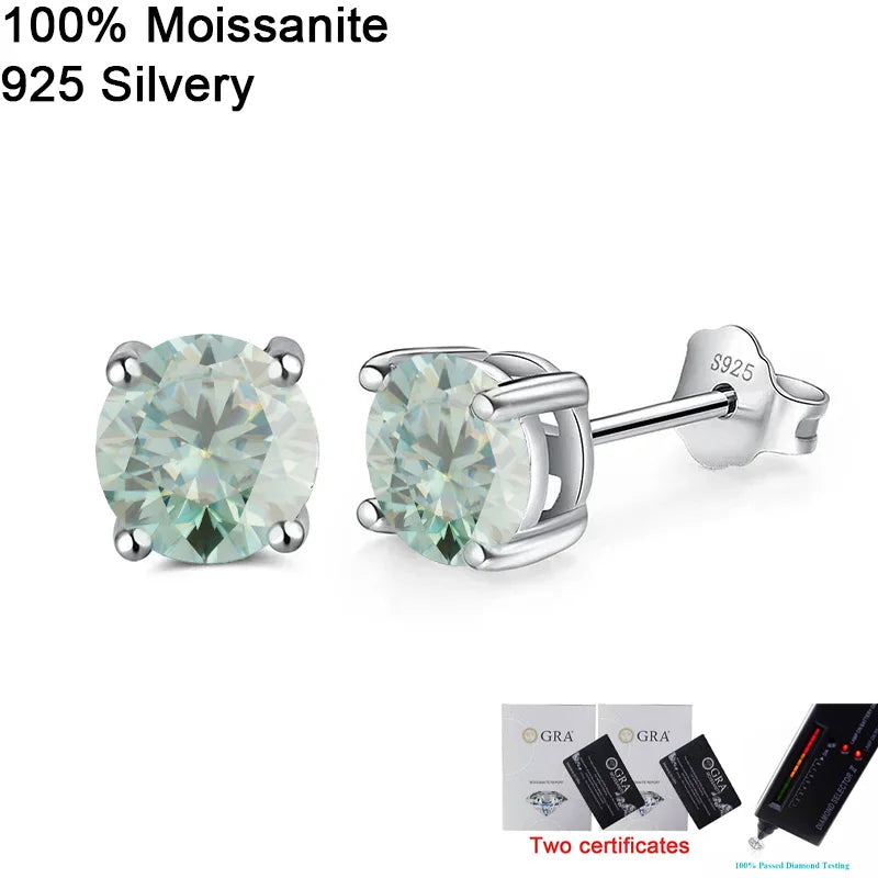 Pendientes de moissanita para mujer, multi-color