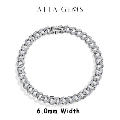 Cadena cubana de moissanita, Plata de Ley 925 chapada en oro de 18k