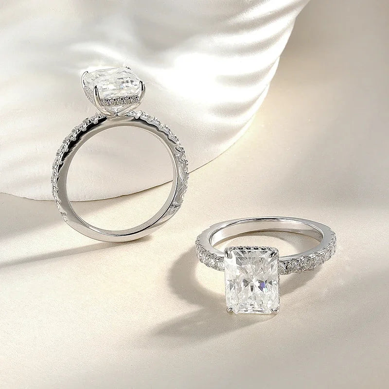 Anillos de compromiso corte Esmeralda/Radiante 4CT