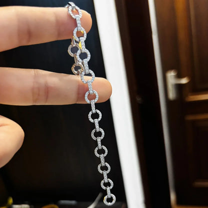 Pulseras de 3 mm con moissanita con forma de rombo