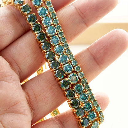 Cadena de tenis de moissanita Unisex Azul