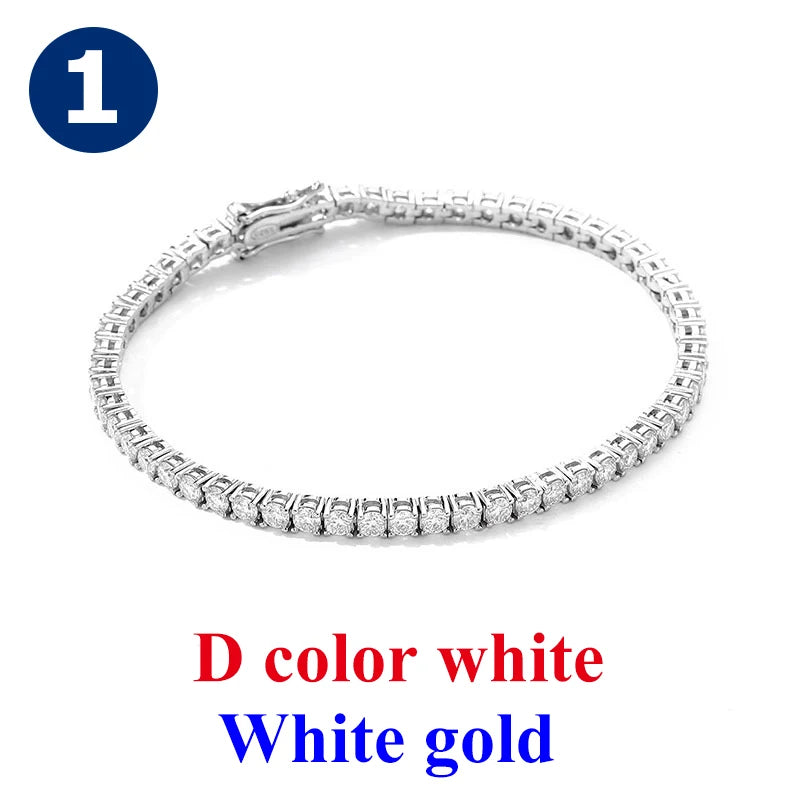 Cadena de tenis de moissanita Unisex Azul