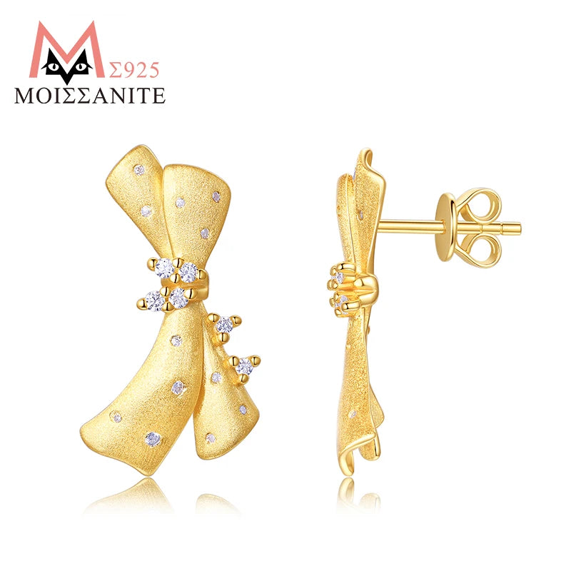 Juego de pendientes de plata con baño de oro 18k