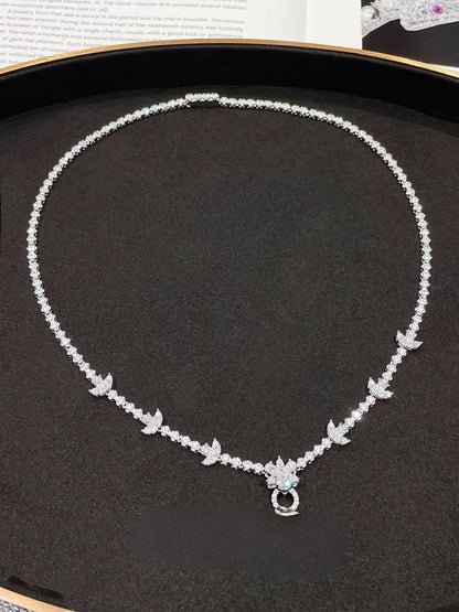 Collar de cadena de diamantes tenis para mujer