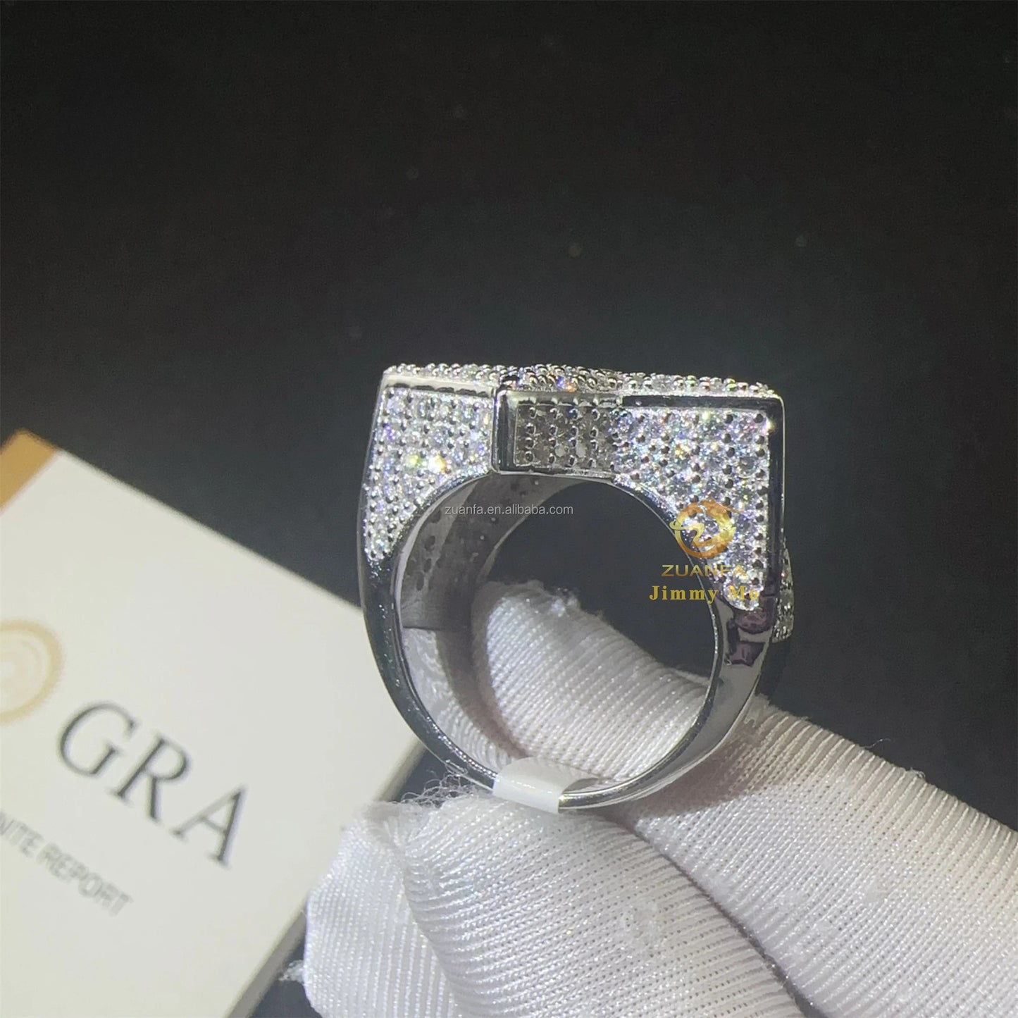 Anillo ice out estrella de moissanita vvs