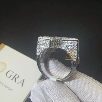 Anillo ice out estrella de moissanita vvs