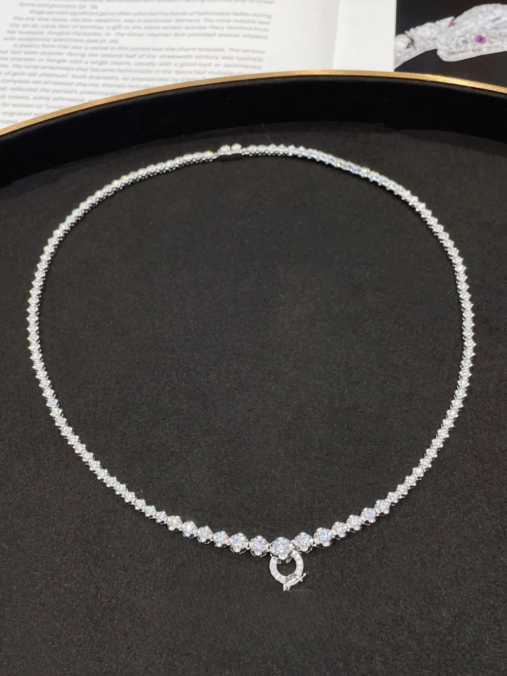Collar de cadena de diamantes tenis para mujer