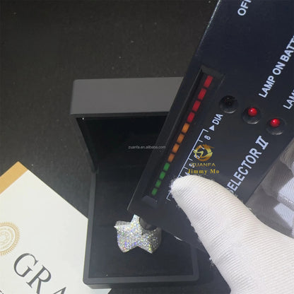 Anillo ice out estrella de moissanita vvs