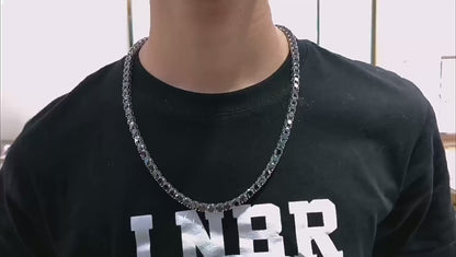 Collar tenis de moissanita negra de 3 - 6.5 mm