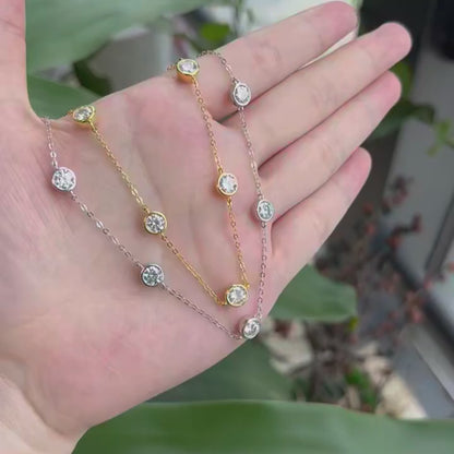 Collar burbuja de moissanita de 5mm