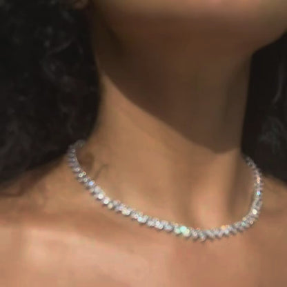 Cadena tenis de moissanita corte de corazón