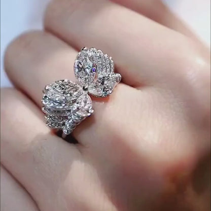 Anillo de compromiso de plata de ley 925 y circonita