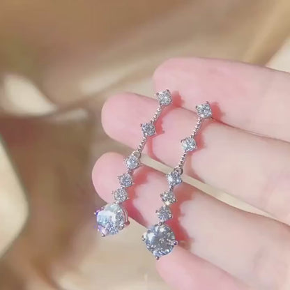 Pendientes colgantes de moissanita, 3 quilates