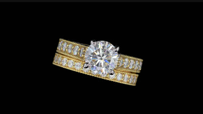 Anillo de compromiso moissanita de 2 quilates 