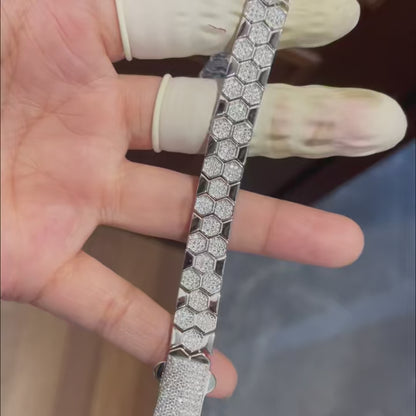 Pulsera de moissanita diseño de panel