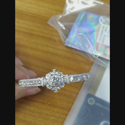 Pulsera para mujer de moissanita y circonita