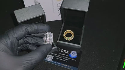 Anillo Ice Out de moissanita unisex