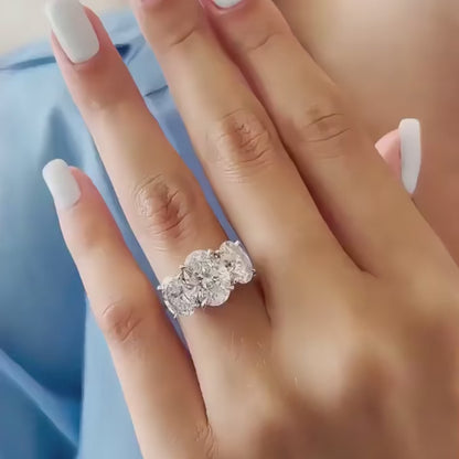 Anillo de compromiso de moissanita de corte ovalado de 3/6 quilates