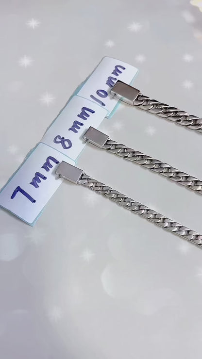 Cadena cubana de plata 925