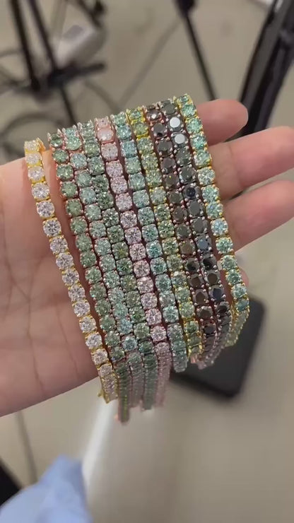 Cadena de tenis de moissanita con certificado GRA de 3MM