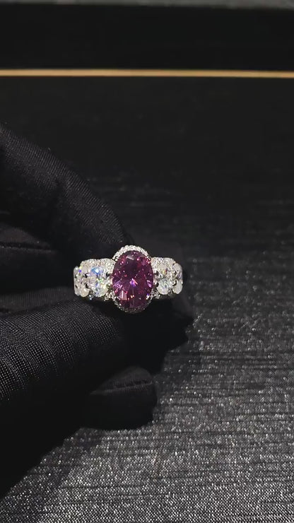 Anillo de Moissanita Rosa